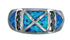 Sterling Silver Southwestern Blue Opal Ring Size 7 MX121600
